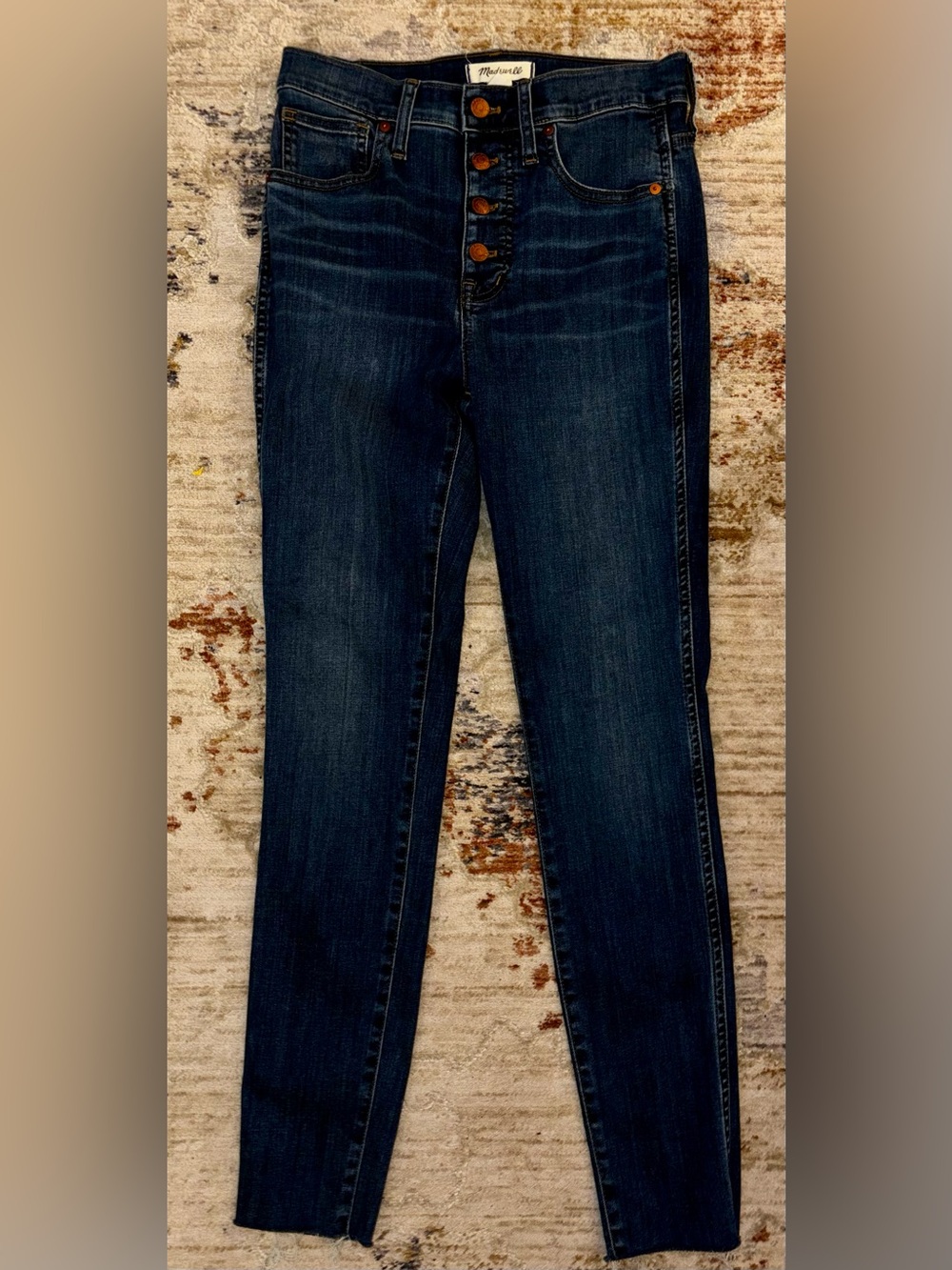 Madewell 10” High Rise Skinny Jeans Chewed Hem